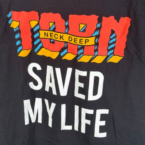 Neck Deep X Song's That Saved My Life NWT Men's XS Black Cotton S/S T-Shirt - Picture 9 of 9